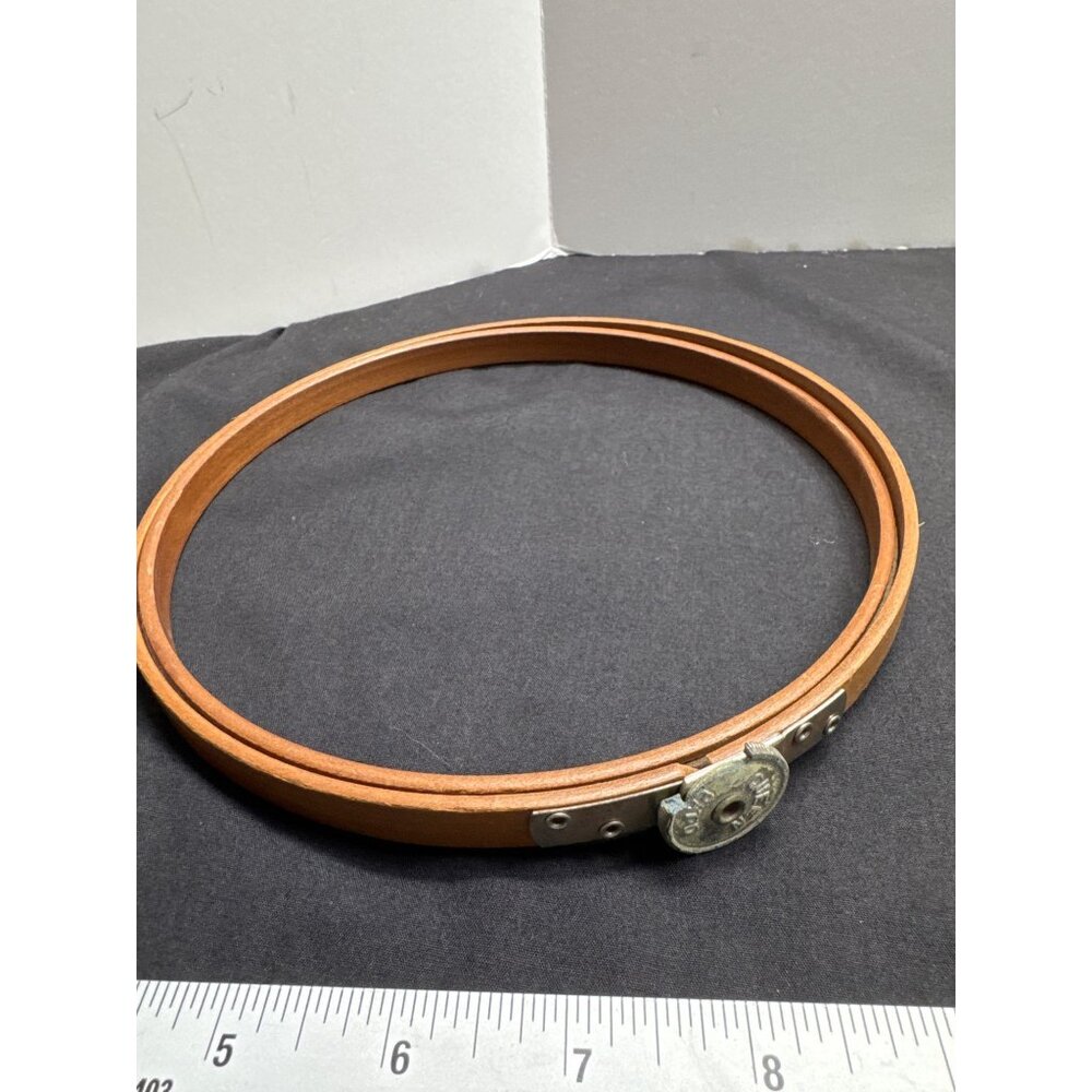 Vintage FLAWED Queen Brand Wooden Round 7" Embroidery Hoop with Tension Wheel -
